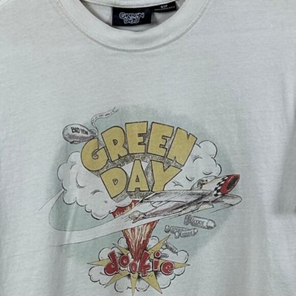 Green Day White Band Tee size S - Picture 5 of 7